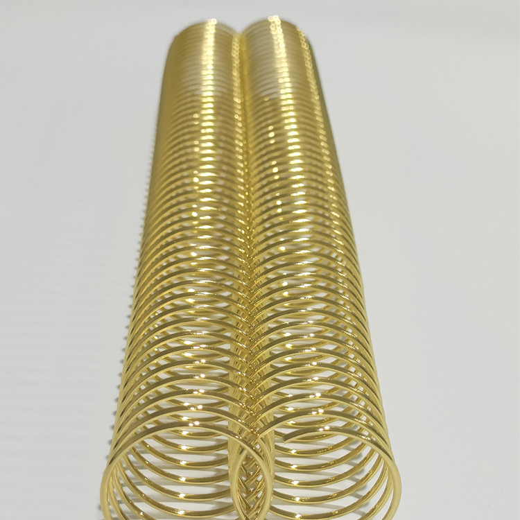 32mm Pitch 4:1 Metal Spiral Binding Coils Electroplated Single Loop