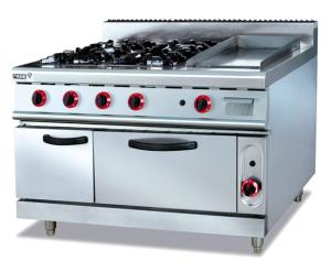 Buy cheap Energy-saving Electric 380V Stainless Gas Range With Griddle 4.8KW for Cooking product