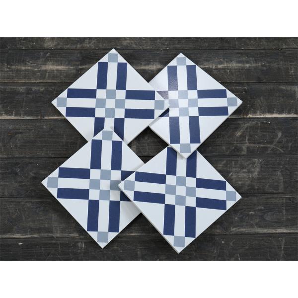 20x20cm Blue and White Ceramic Rustic Tile for Indoor Floor