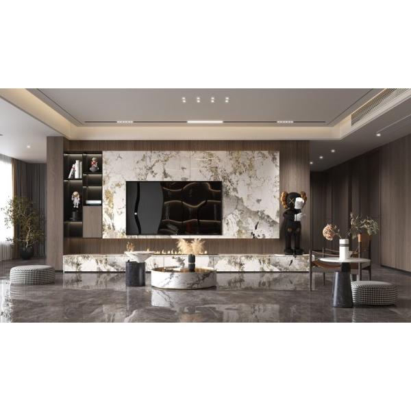 Fadior Luxurious Stainless Steel Contemporary TV Cabinet With Multiple Storage