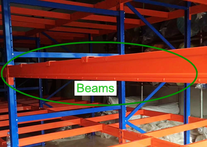 Narrow Aisle Warehouse Pallet Racking Of Blue Colour Columns With Customized Sizes