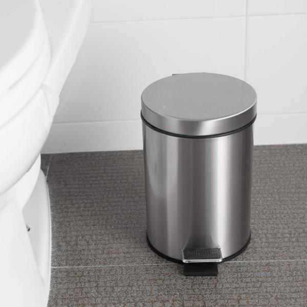 Mini Round Foot Pedal Trash Can Stainless Steel Dustbin With Garbage Rubbish
