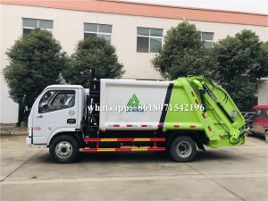 China 3 Ton Hydraulic Rubbish Compactor Truck , Rear Loader Garbage Truck Logo Printed on sale