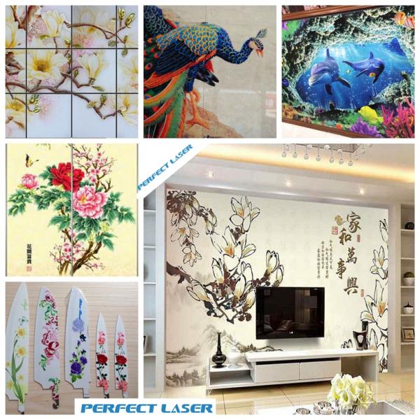 Decorative Digital UV Flatbed Printer Machine / Large Format Uv Printer 8 Colors Painting
