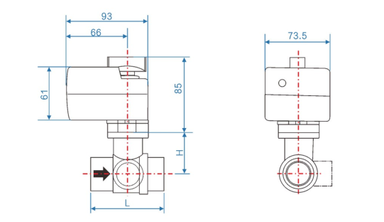 DN15 Self Reset 24V AC/DC Motorized Ball Valve