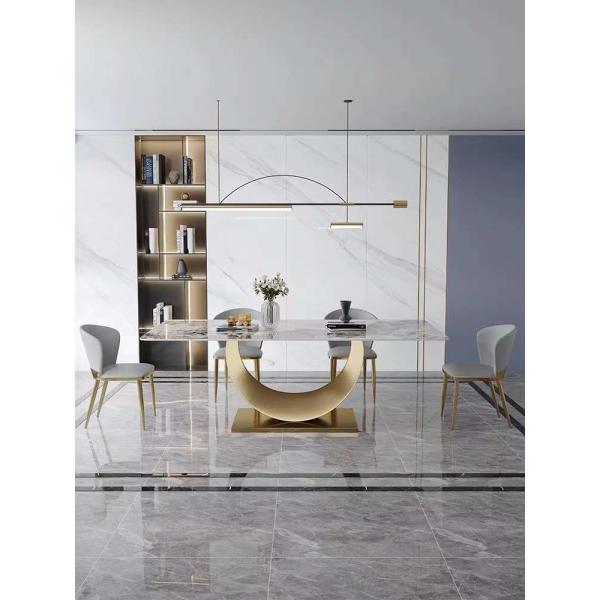 Modern Rectangular Dining Table Chair Sets Nordic Marble Top Dining Set