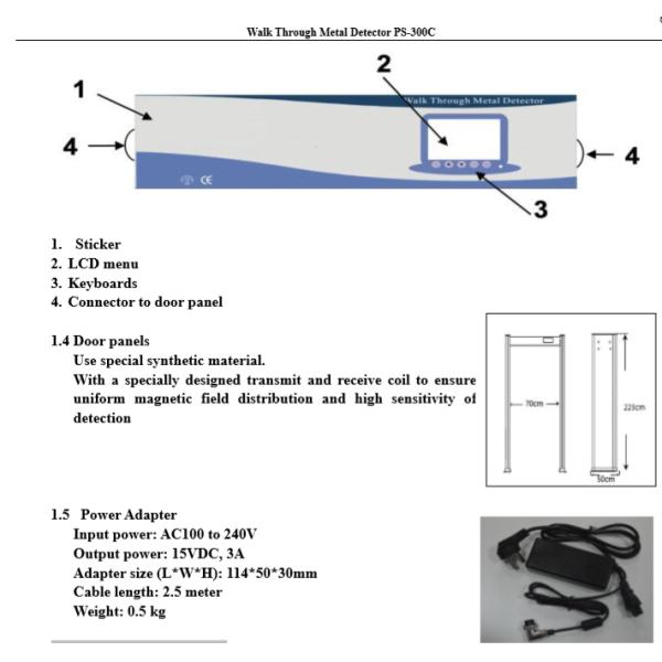 Security Walk Through Metal Detector With Self - Diagonal And Auto - Calibration