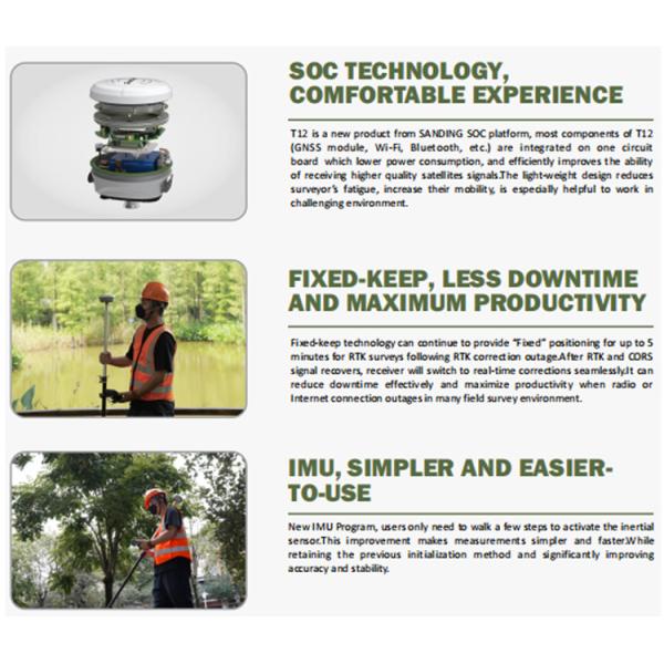 Full Wave Sanding T12 RTK GNSS Rover GPS Surveying Instrument Receiver