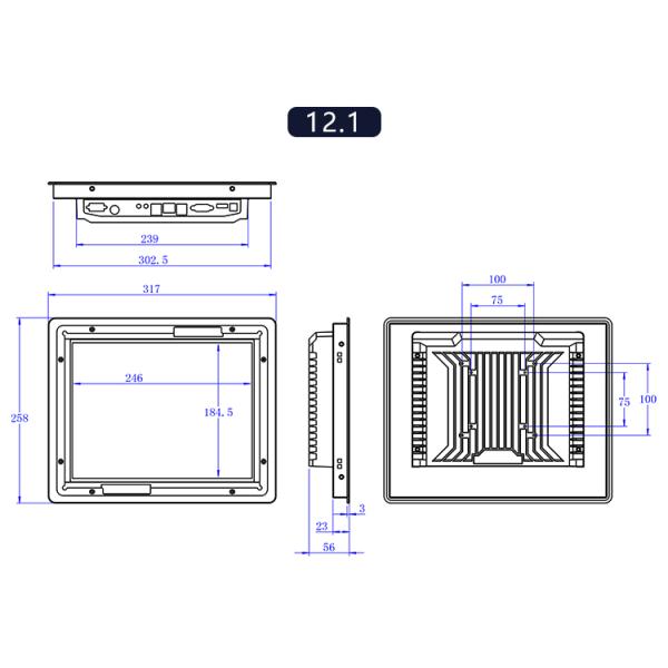 12.1 Inch Industrial Fanless Panel PC with 10-Point Capacitive Touch