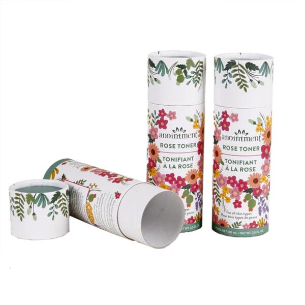 Recyled Lip Balm Tubes Cardboard Cylinder Packaging With Push Tab