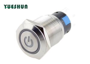 Buy cheap 19mm Blue RED Illuminated Push Button Switch Round Head Angle Eyes Symbol 5 Pin Terminal product