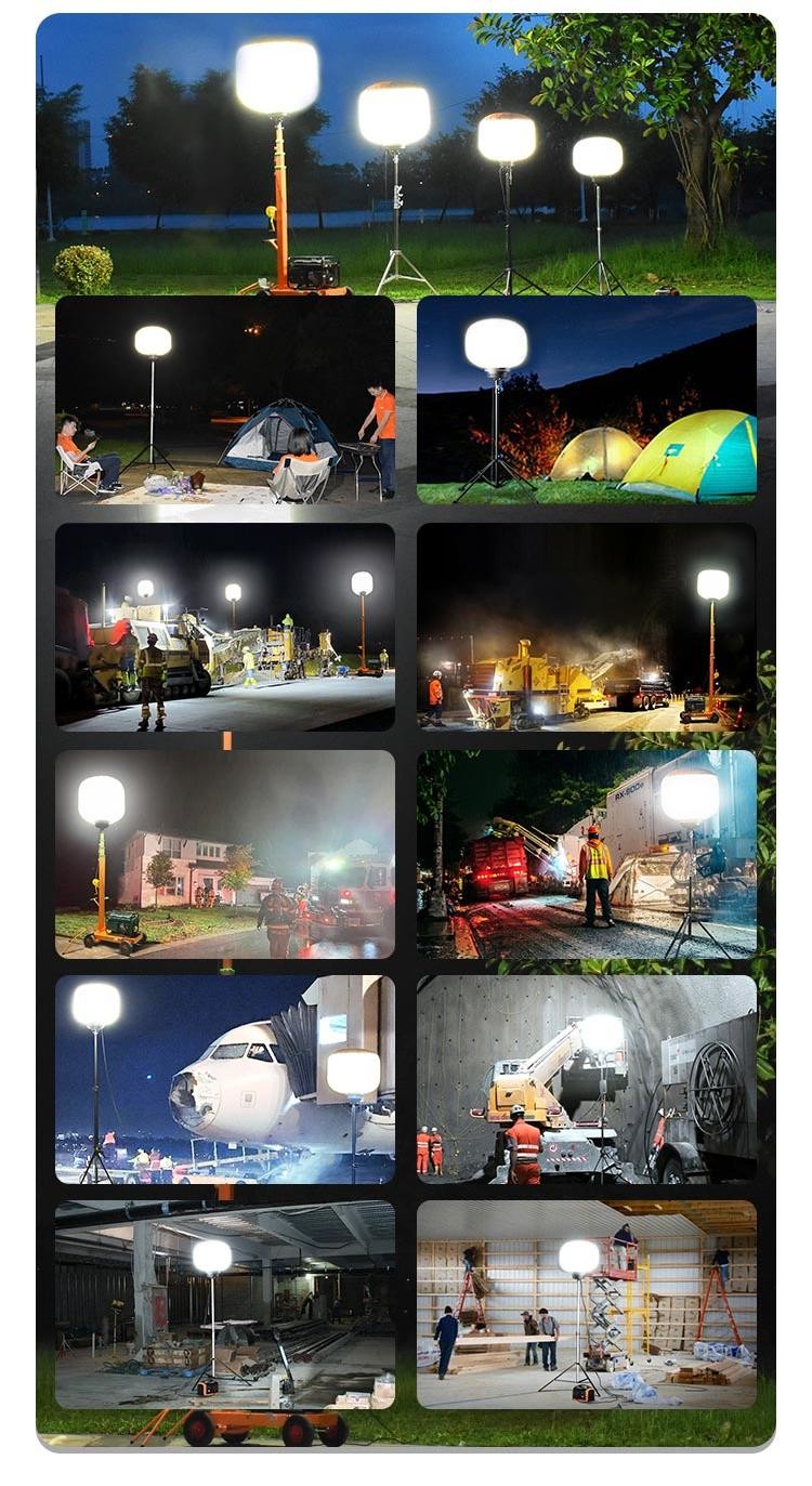 600w Portable Balloon Light Tower 360 Degree Illumination For Outdoor Parties Events Exhibitions Camping