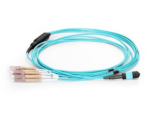 3M Duplex OM3 MPO To 8xLC Fiber Optical Patch Cord 50/125