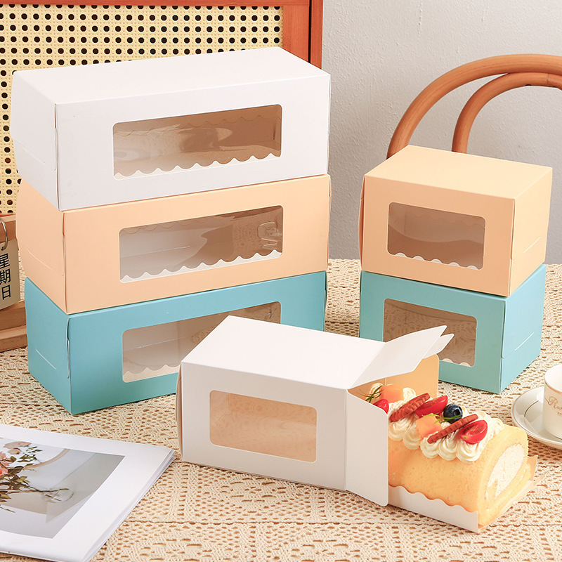 Buy cheap Dessert Printed Paper Boxes Swiss Roll Cake Packaging Custom Logo product