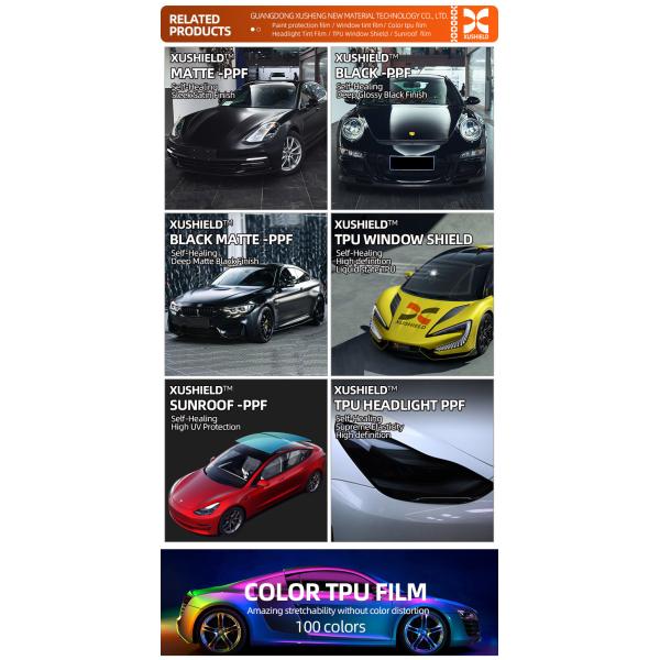 XUSHIELD PPF Film Anti Scratch Self Healing PPF TPH Gloss Clear Car Body PPF Paint Protection Film for Cars