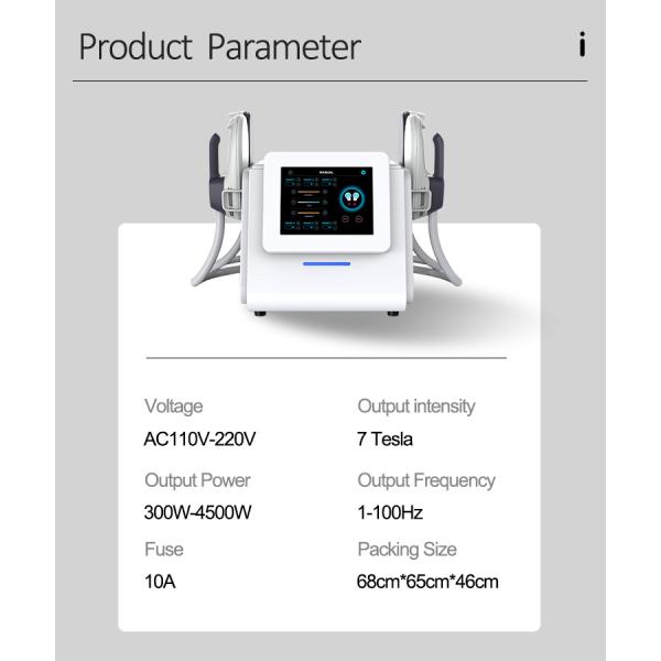 4 Handles Ems Tesla Muscle Stimulator Body Slimming Machine Air Cooling System