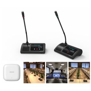 Arc - Shaped Wired Audio Conference Microphone / Conference Sound System