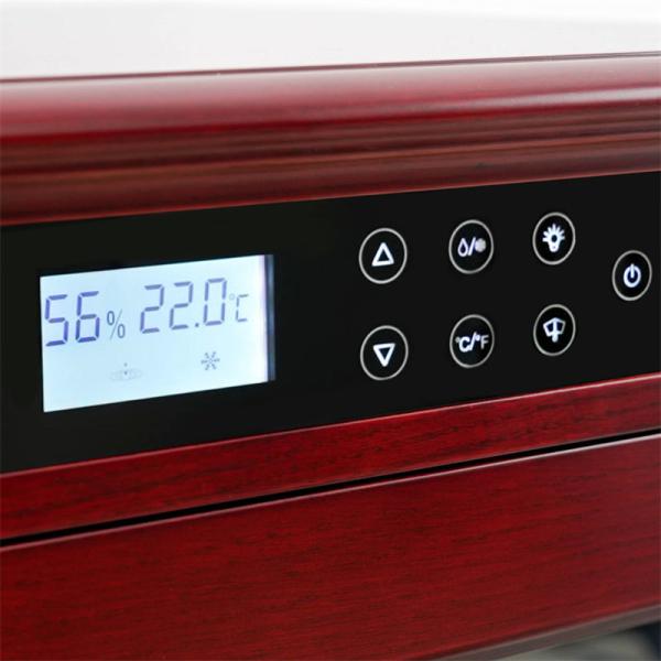 Electronic Humidor Cabinet Cigar Cooler Humidifier With Brown Wood Frame