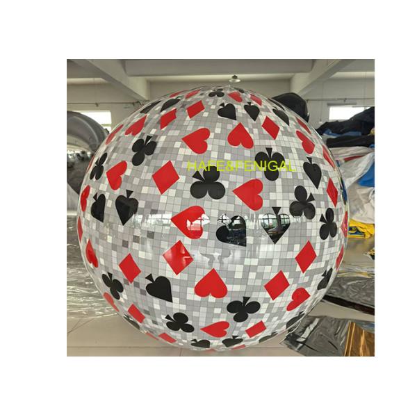 Customizable 6.5ft/2m Inflatable PVC Decor Balloon With Poker Pattern Printing