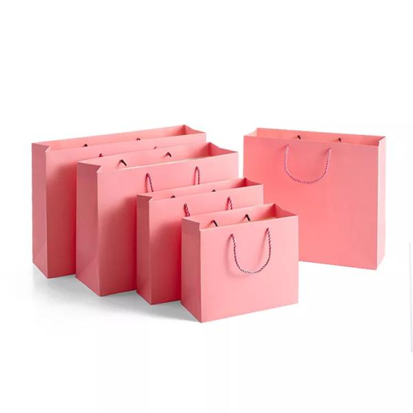 ISO Offset Printing Clothing Paper Bags Underwear Cinnamon Pink Paper Bag