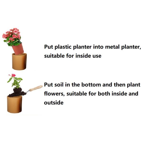 Patio Balcony Metal Flower Planter Octangle Galvanised Plant Pots