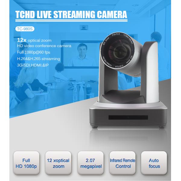 Ethernet Interface 12X Zoom Full HD 1920x1080 Video Camera for Live Streaming