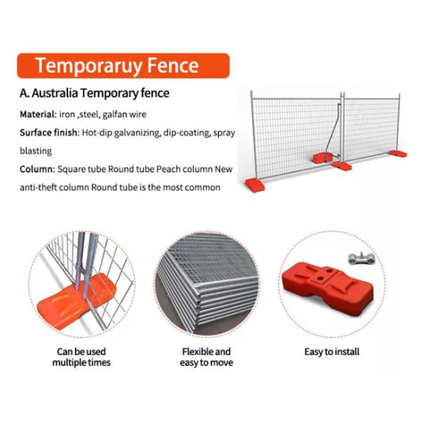 Australia Type Temporary Construction Fence Panel Hot Galvanized 2.1x2.4m