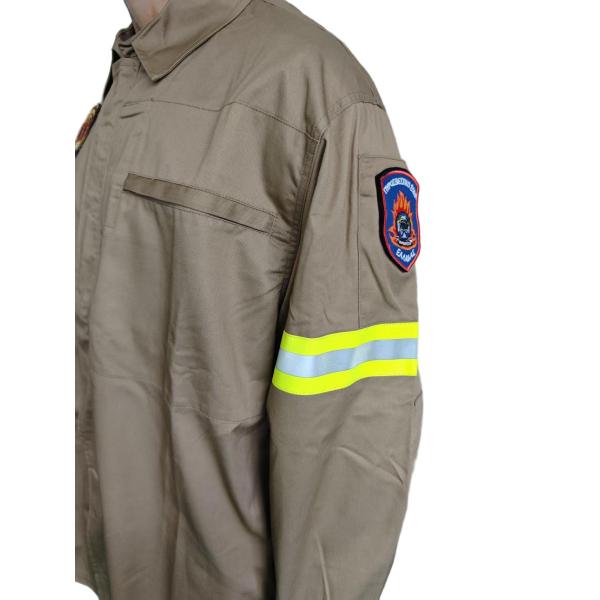 Flame Retardant Firefighter Jacket Heat Resistant with Reflective Strips