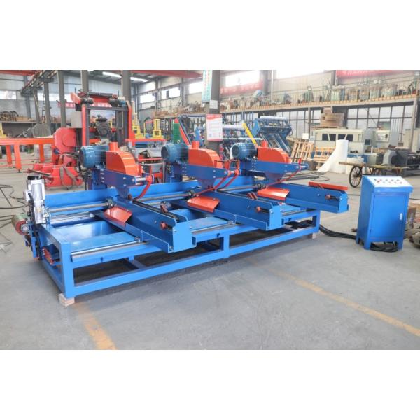 Double End Trim Saw Machine for Woodworking With Motor and Blade Components Horizontal Cutting