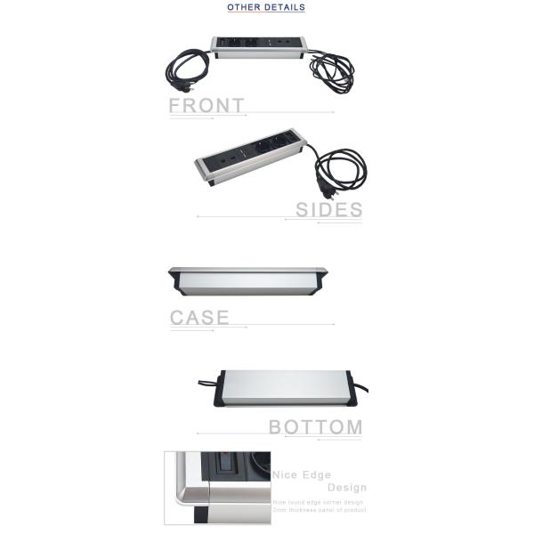 Aluminum alloy flush mount conference table socket box for office