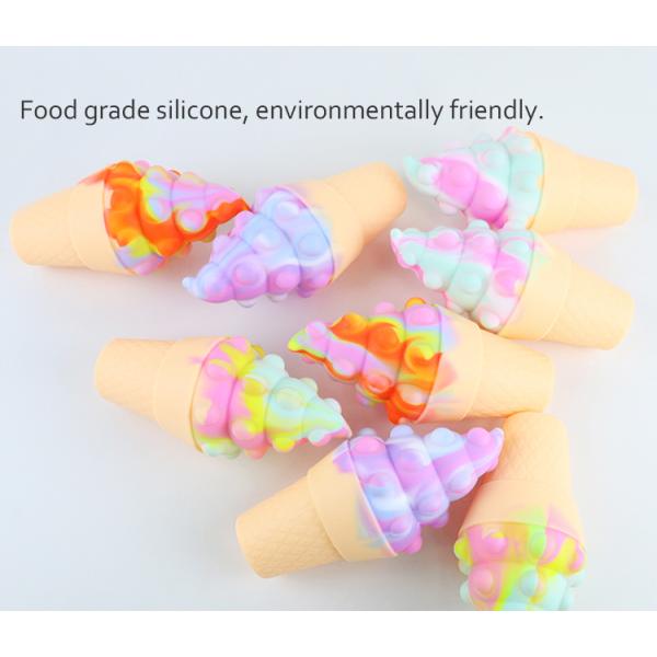 3D Colorful Silicone Ice Cream Teether For Baby Stress Relief Psychology