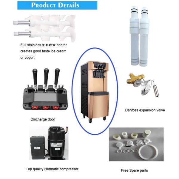 220V Soft Serve Ice Cream Machine for Food Trucks Electric Power Source and Low Maintenance