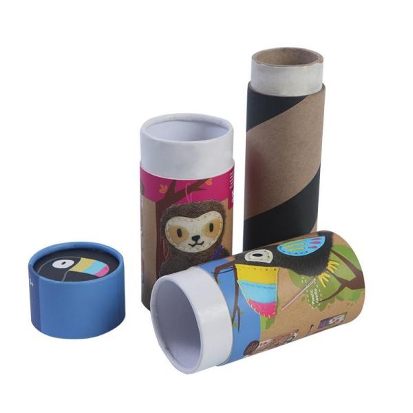 Recyclable Handmade Cylindrical Shape Food Grade Kraft Paper Round Tube Box for Tea/ Coffee/ Flower Gift Packaging
