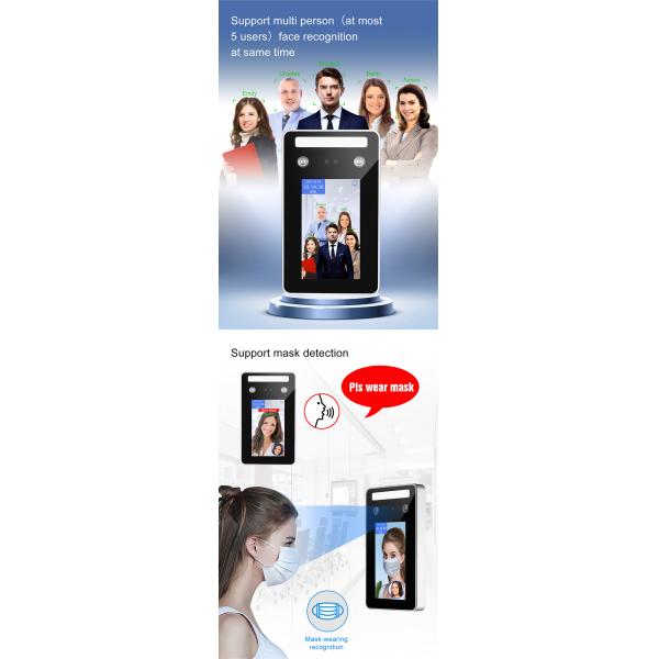 HD Screen 5 Inch Face Recognition Machines AI Based Live Smart Access Control