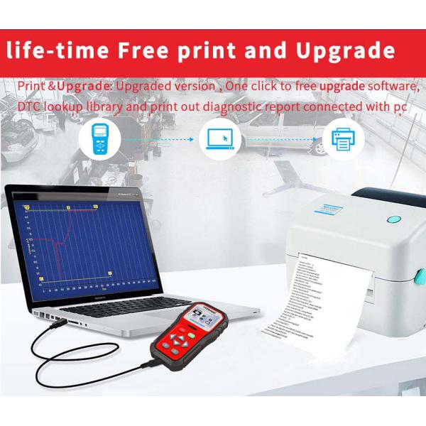 Handheld free upgrade 2.8 inches black and white screen car battery tester KW818 support read and erase fault codes