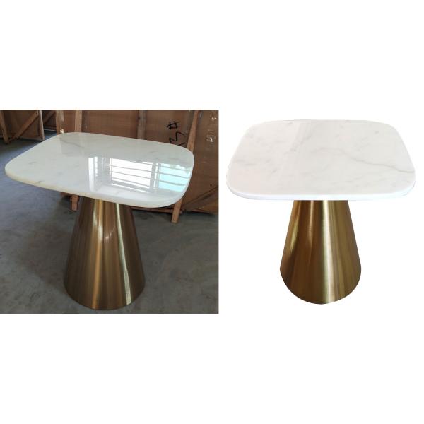 Contemporary design Round Gold stainless steel Marble top Bistro table Coffee table Pub table for hotel Club Cafe