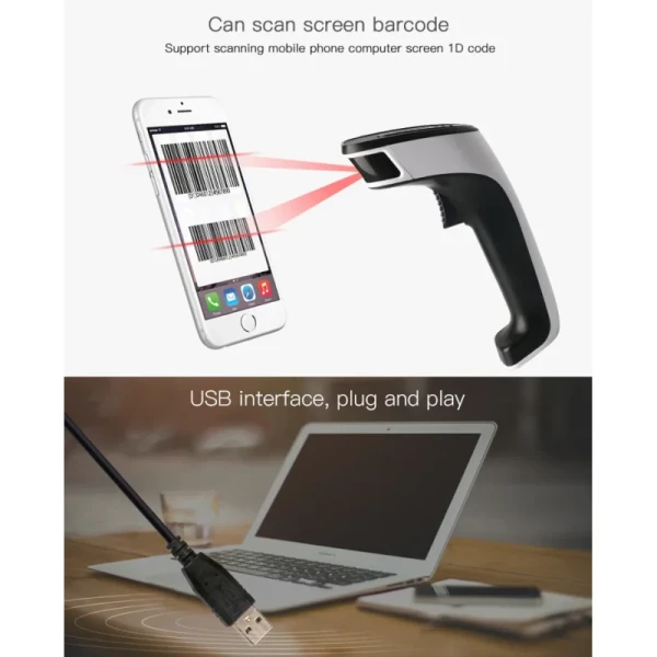 DS5600 1D Barcode Scanner USB 300 Scans/Sec 3mil Precision