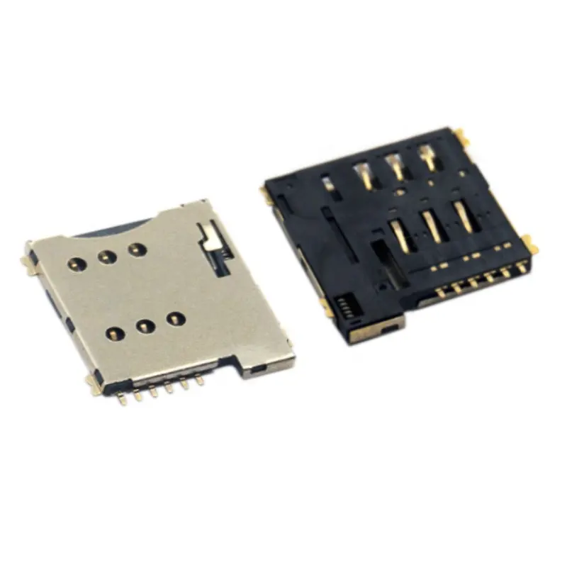 Micro Sim Card Adapt Push Push SMT Type H=1.35 6 Pin Slot Socket Connector