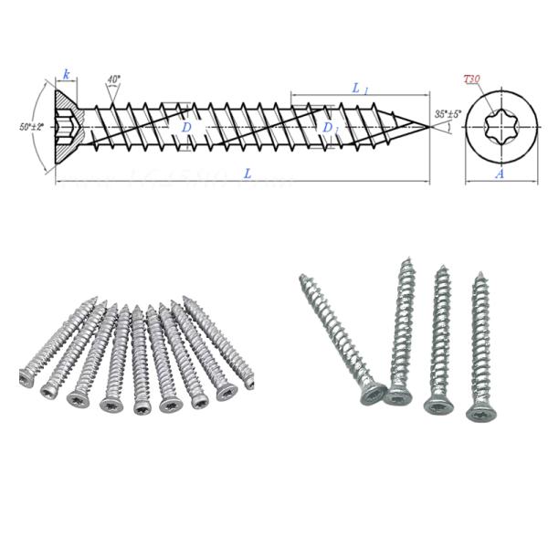 Premium Zinc Plating Self-Tapping Concrete Anchor Bolts with Torx Drive