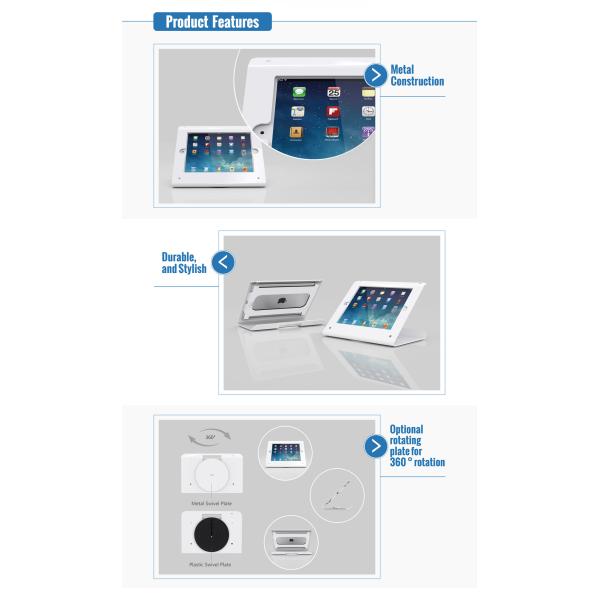 COMER anti-theft locking tablet counter-top display mounting 360 degree rotating tablet stands for digital retail stores