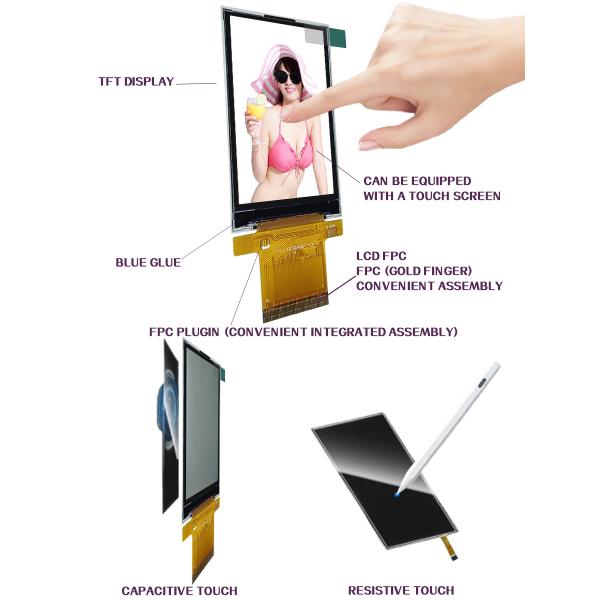 3.0 Inch Sunlight Readable Semi Transparent Semi Reflective TFT LCD With 240 * 400 Resolution And Multiple Interfaces