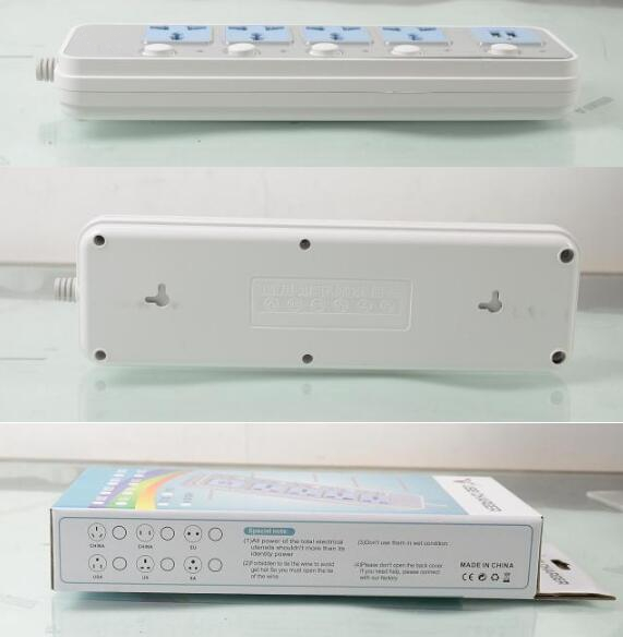 Multi - Function Mountable Power Strip Independent Switch Plug - In Smart USB Plug - In Tow Board