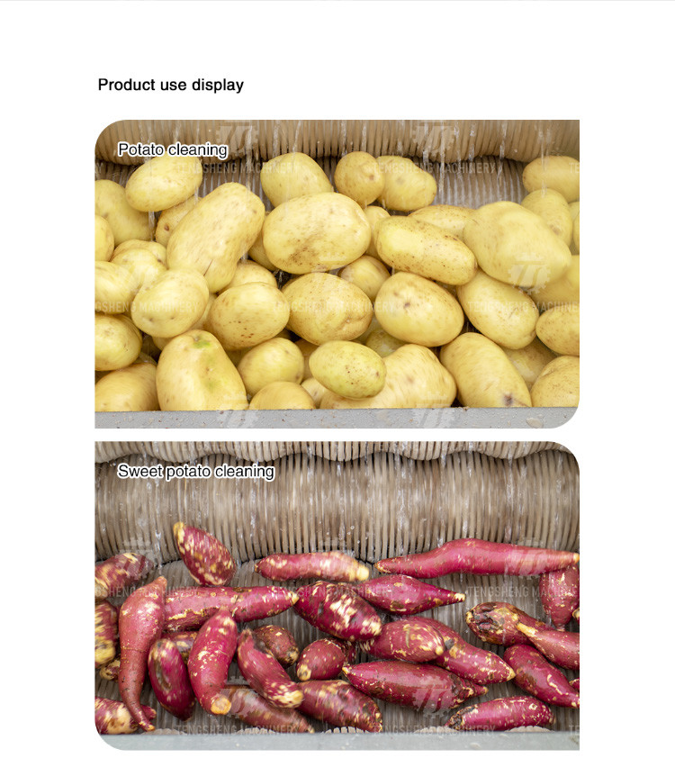 380KG Stainless steel roller cleaning machine, ginger, taro, lotus root, cleaning and peeling machine