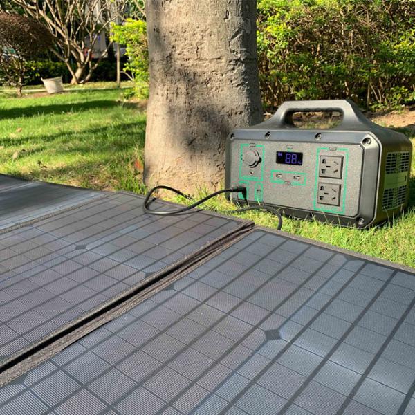 Portable 120W Foldable Solar Panel Handbag Power Station Charger