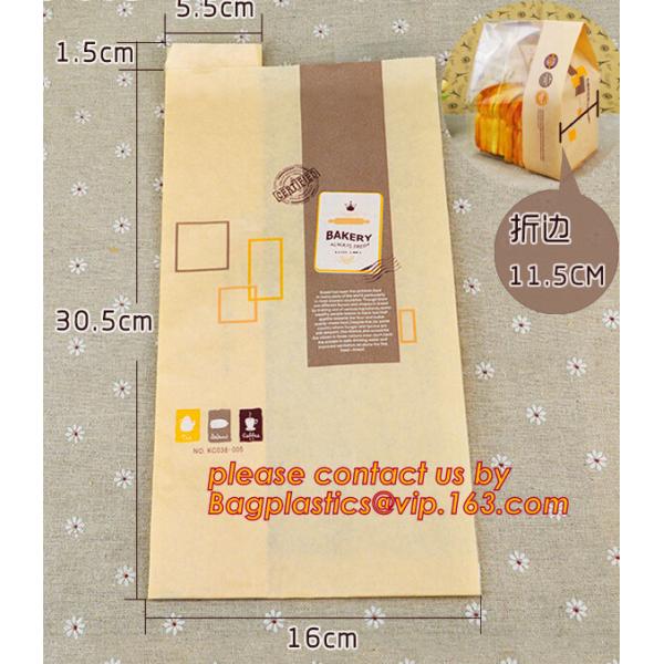 China supplier promotional custom coated bread/sandwich paper kraft bag with clear window,brown kraft paper bakery bread