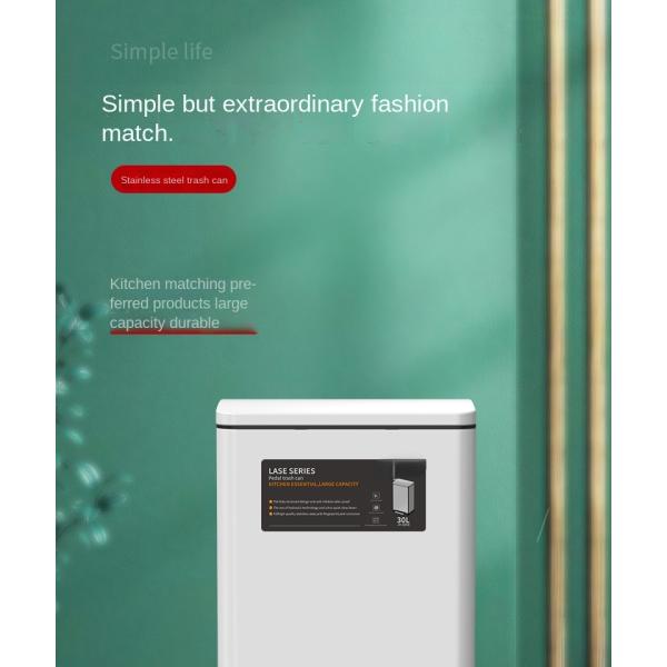 20 Liters 30 Liters 45 Liters Custom Kitchen Large Household Deodorant Commercial Stainless Steel Trash Can with Lid