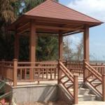 Anti UV WPC Gazebo Rotproof Outdoor WPC Pavilion lightweight