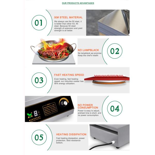 Induction Electric Single Wok Burner With Humanized Magnetic Switch Design