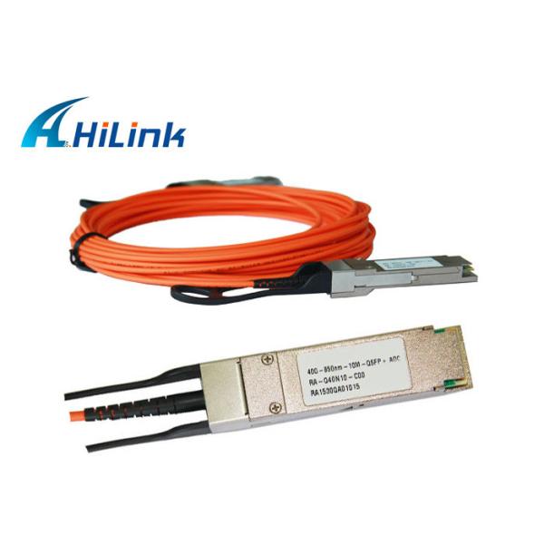 Data Centers 40GE QSFP AOC Active Fiber Optic Cable Multi Mode