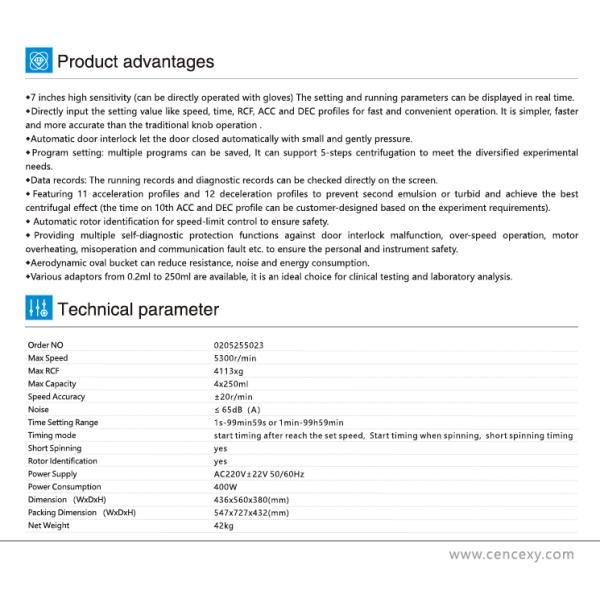 Cence LT53 Benchtop Low Speed Centrifuge 5300r/min for Laboratory